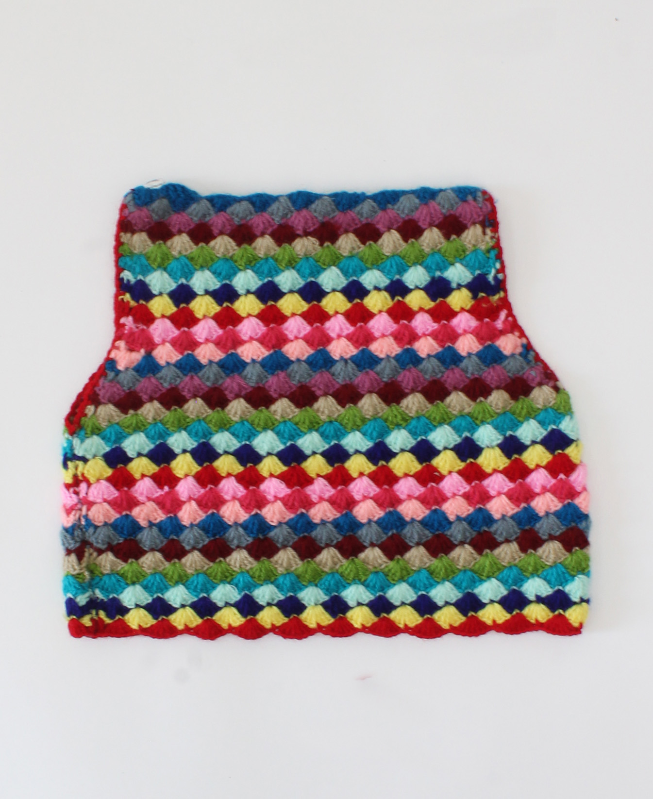 Woonie Handmade Sleeveless Multicolour Sweater-Multicolour