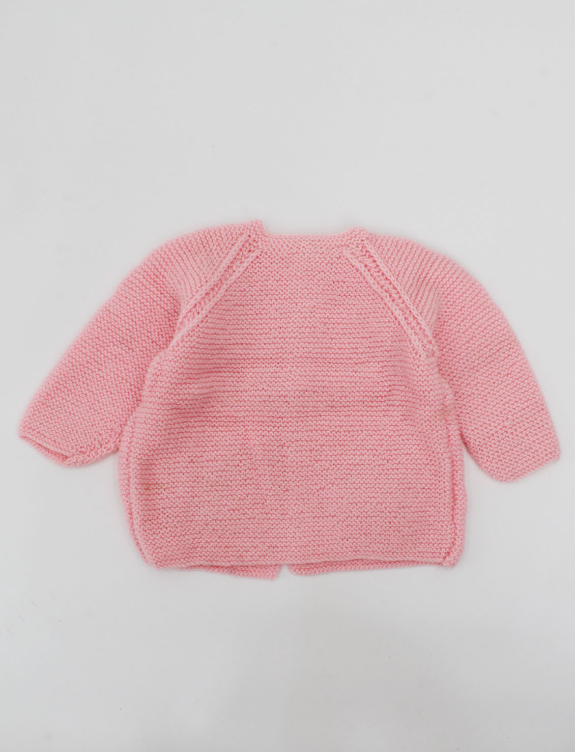 Woonie Full Sleeves Handmade Front Open Cardigan-Pink