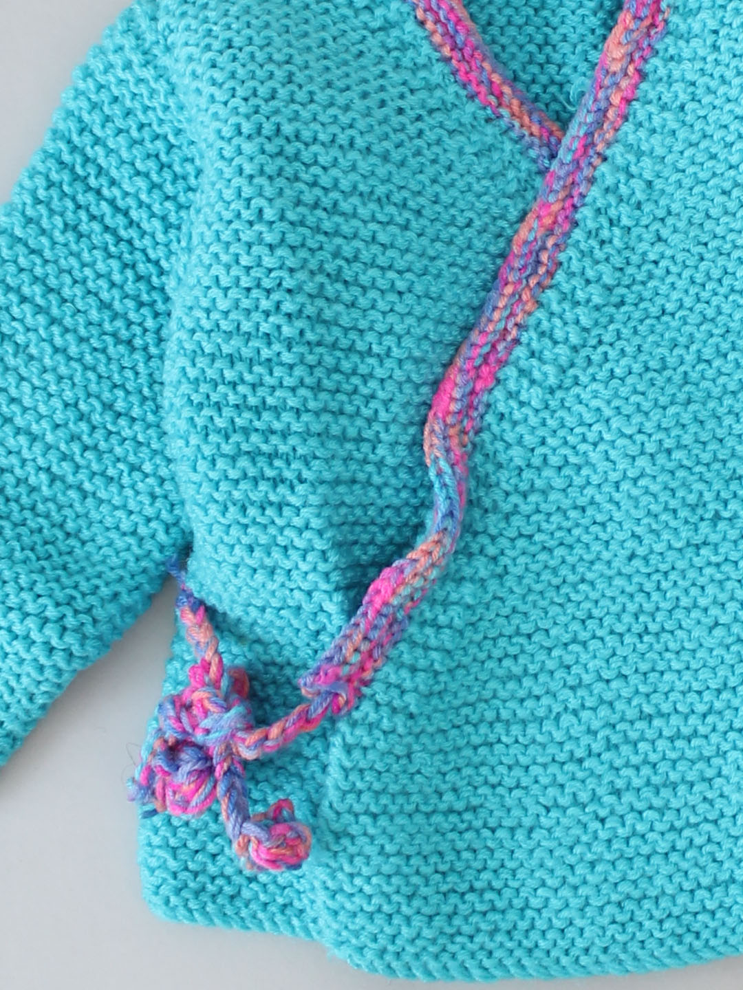 Woonie Handknitted Angrakha Pattern Sweater-Blue