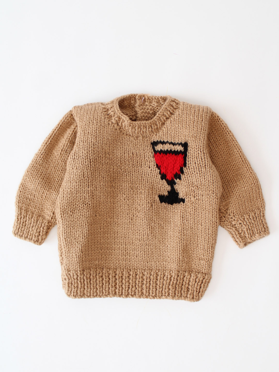 Woonie Intarsia Glass Design Sweater- Brown