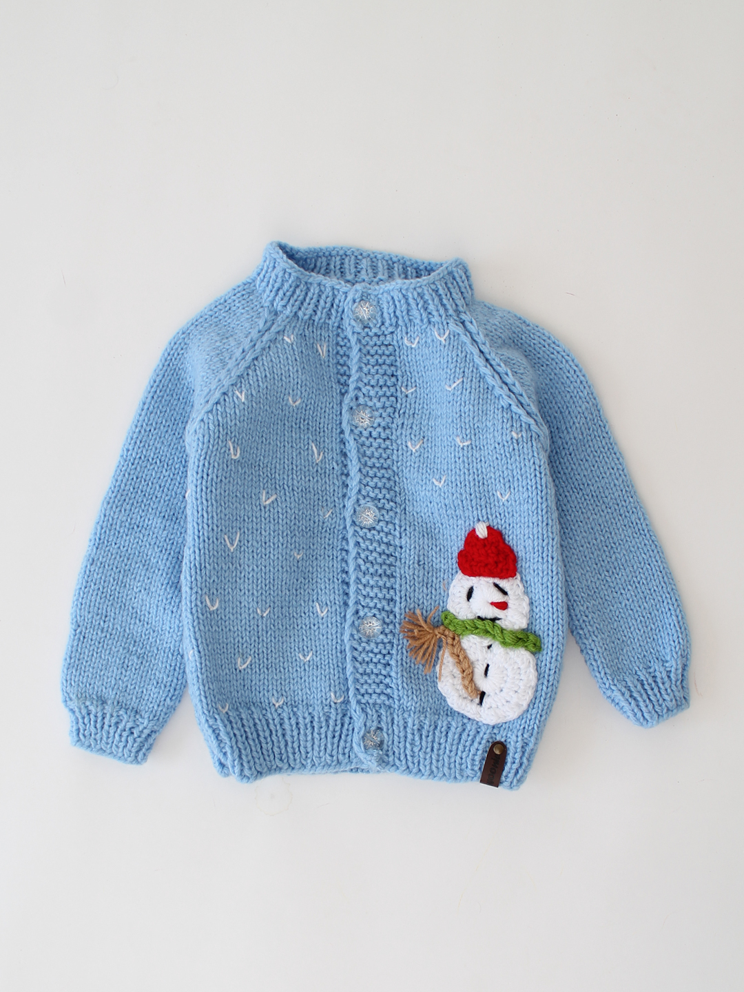 Woonie Snowman Design Pullover- Blue