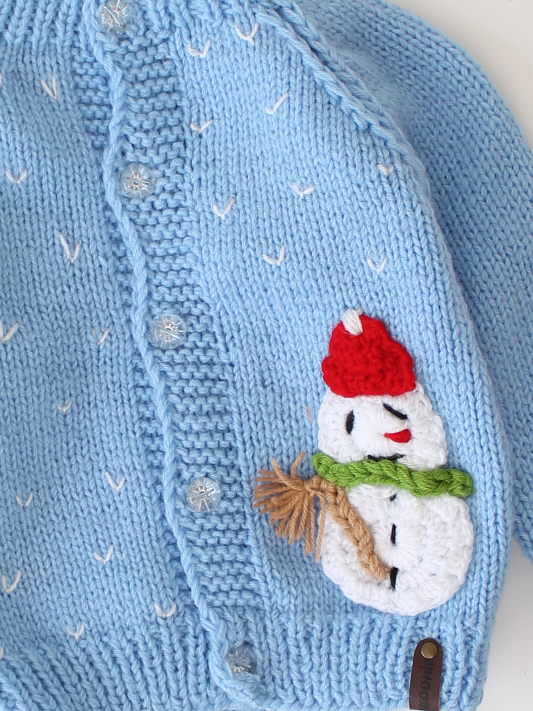 Woonie Snowman Design Pullover- Blue
