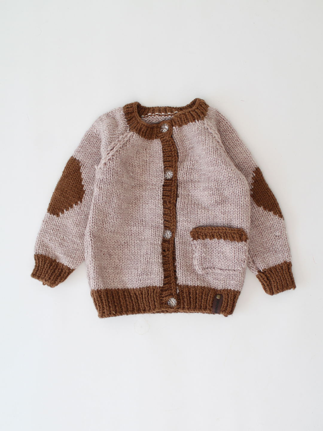 Woonie Pocket Detail Cardigan-Beige