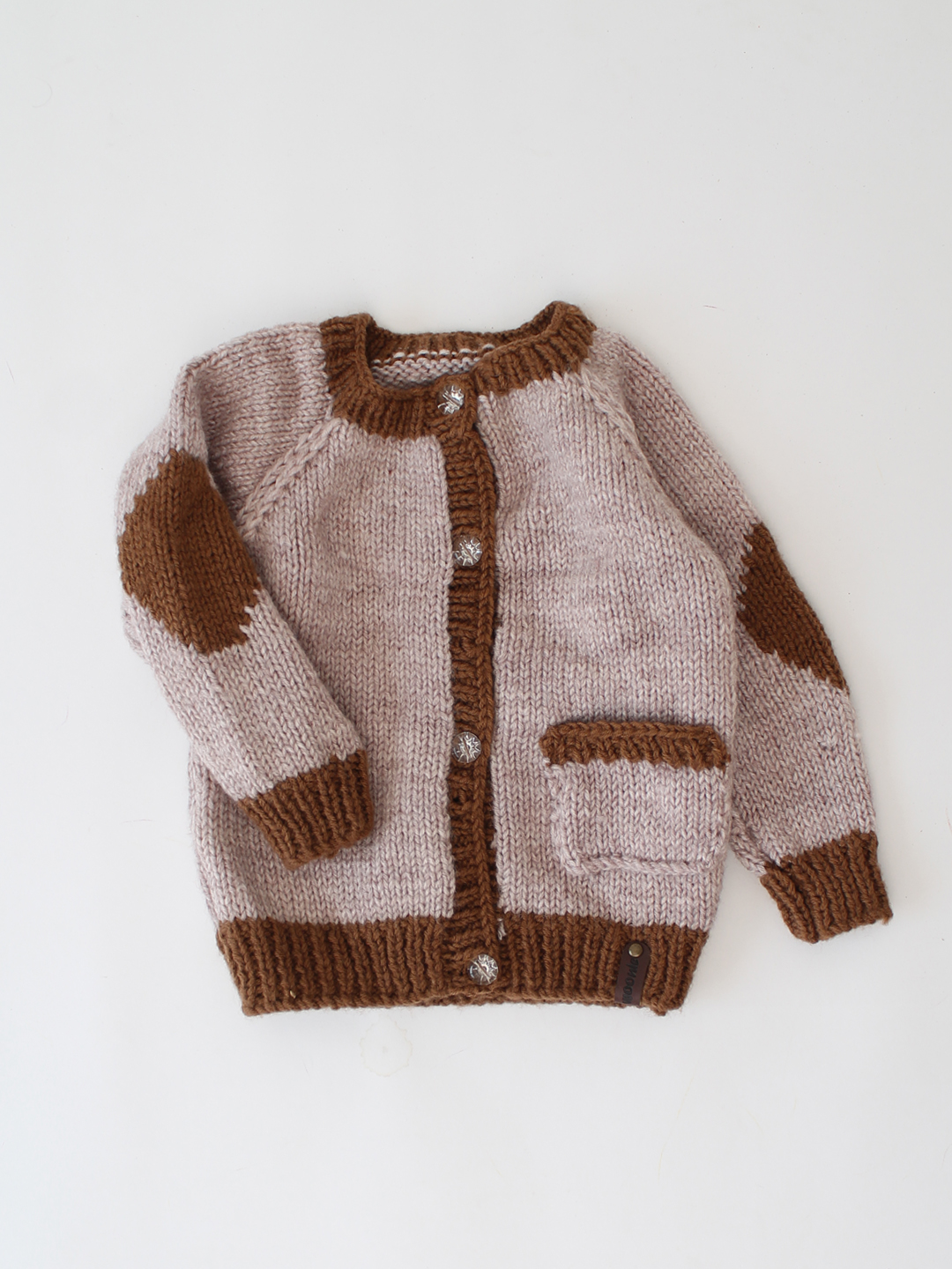 Woonie Pocket Detail Cardigan-Beige