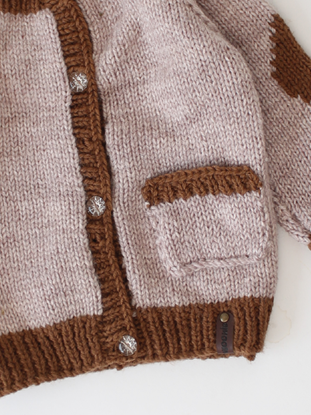 Woonie Pocket Detail Cardigan-Beige