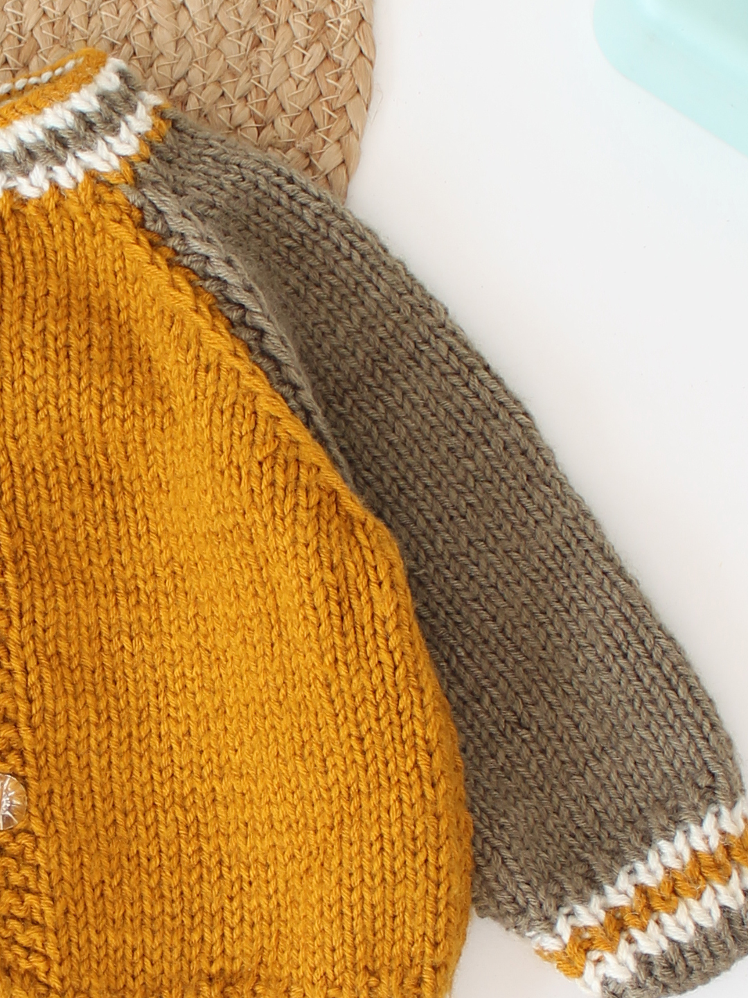 Woonie Raglan Sleeve Cardigan- Mustard