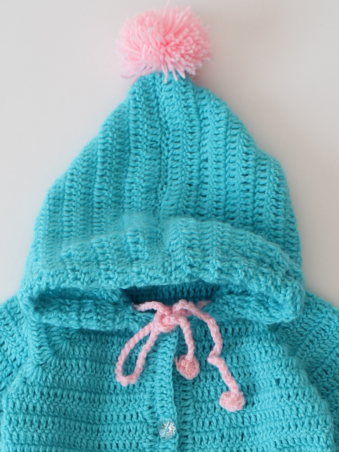 Woonie Hooded Cardigan with Icecream cone Appliques- Blue