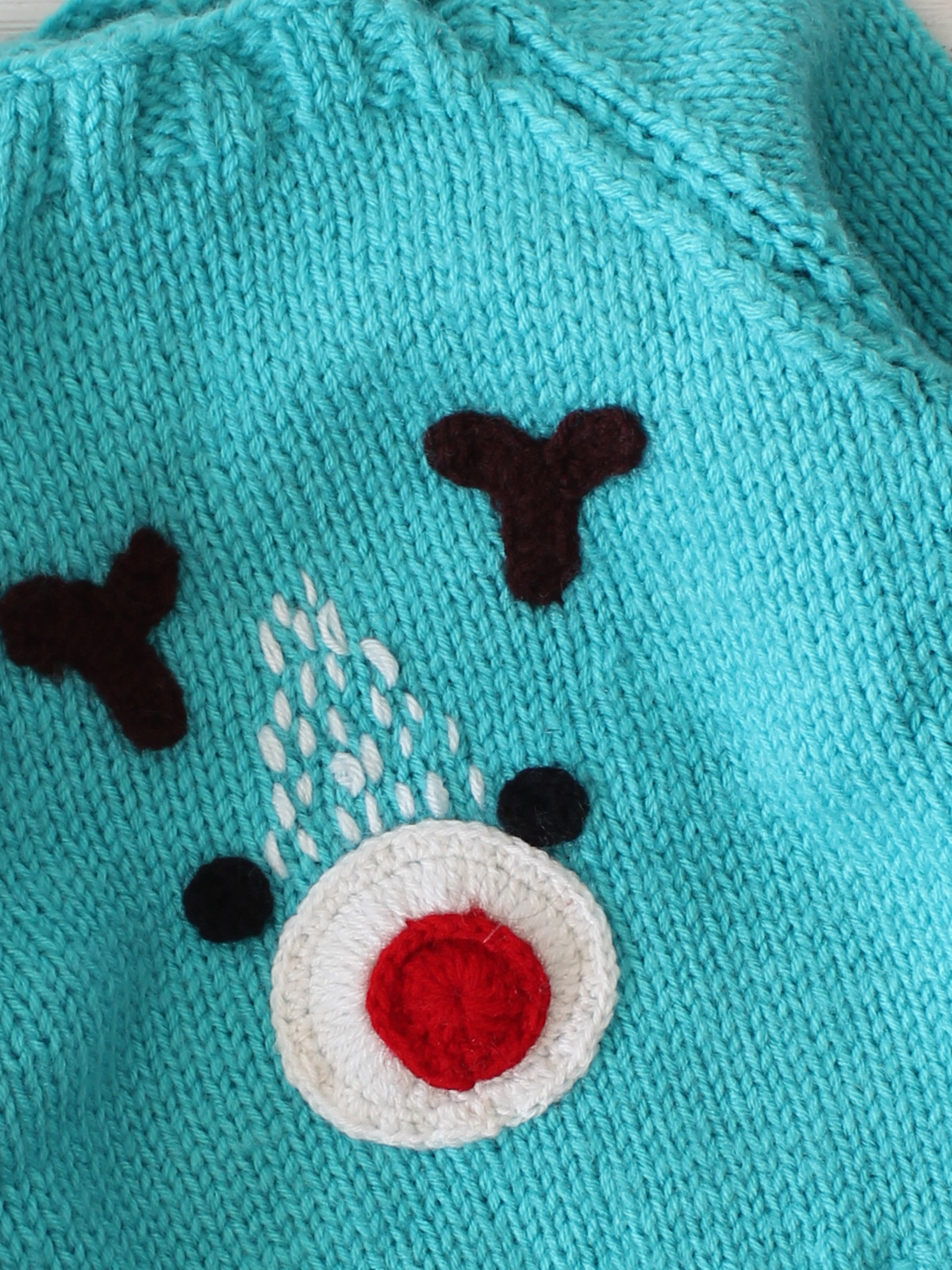Woonie Reindeer Sweater- Blue