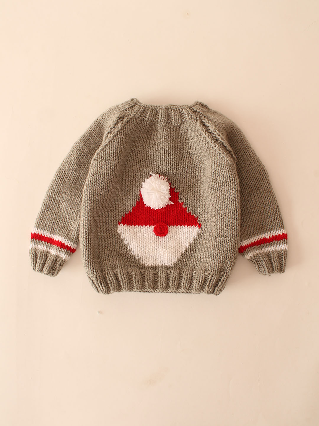 Woonie Handknitted Santa Pullover-Grey