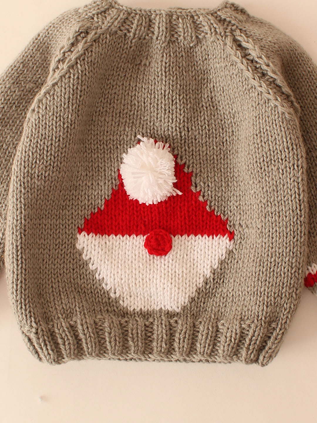 Woonie Handknitted Santa Pullover-Grey
