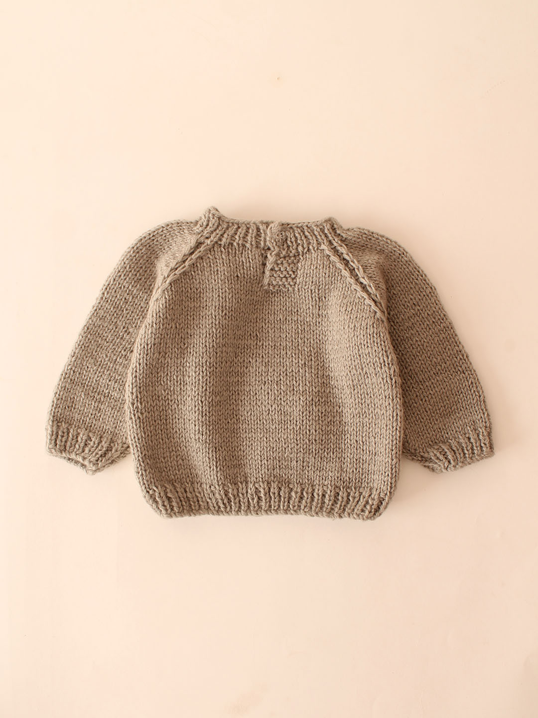 Woonie Handknitted Bear Pullover- Grey