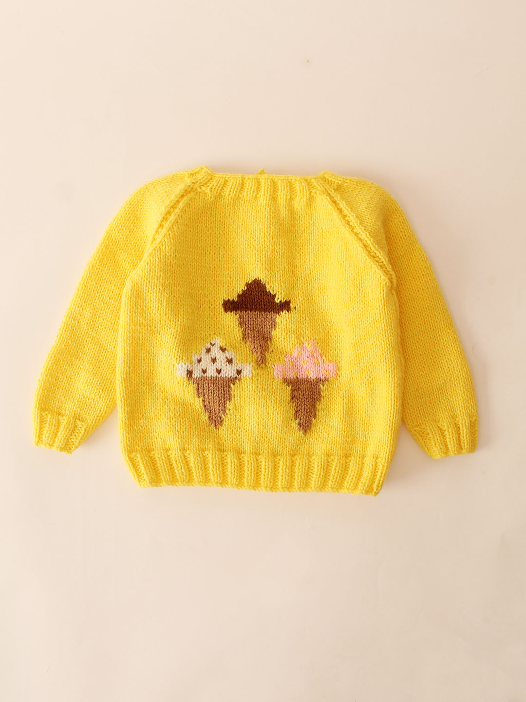 Woonie Handknitted Icecream Sweater- Yellow