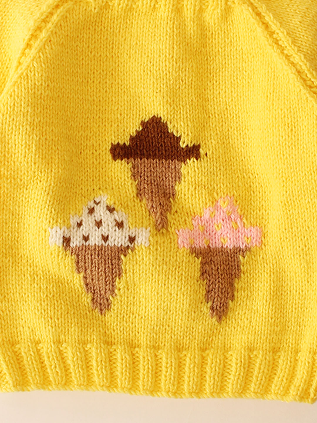 Woonie Handknitted Icecream Sweater- Yellow