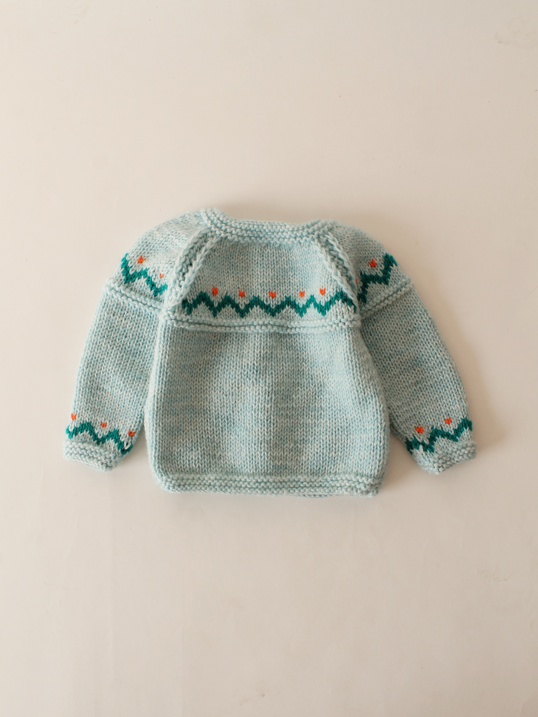 Woonie Handknitted Self Design Cardigan-Blue