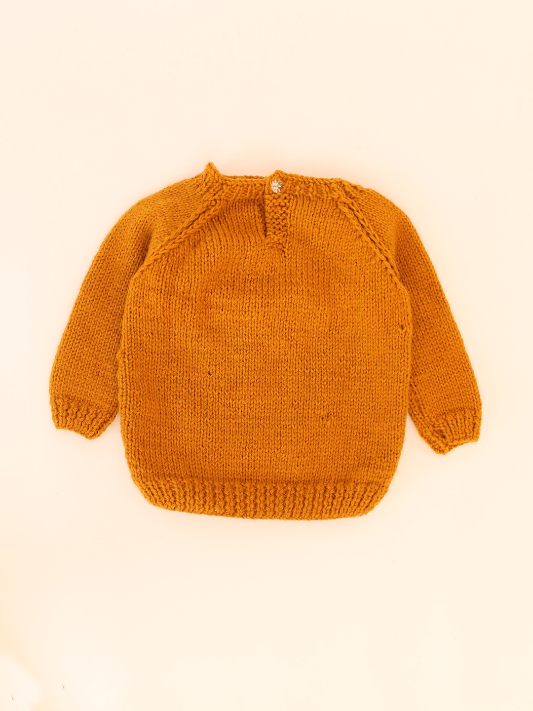 Woonie Handknitted Panda in Pocket Sweater- Mustard