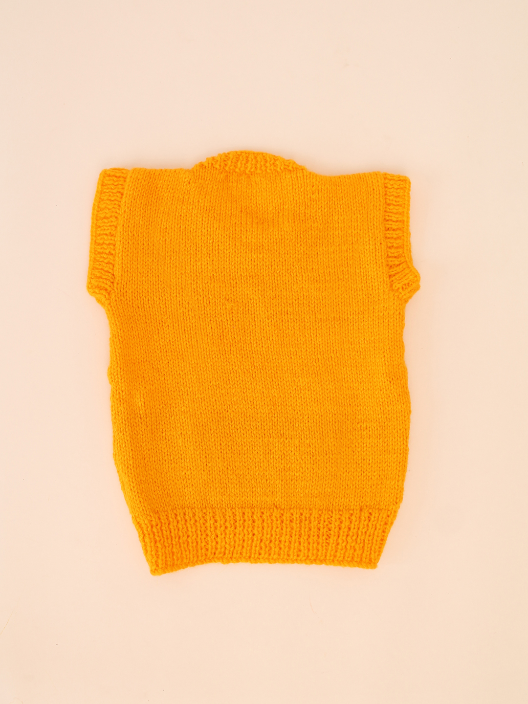 Woonie Handknitted Self Design Sweater Vest-Orange