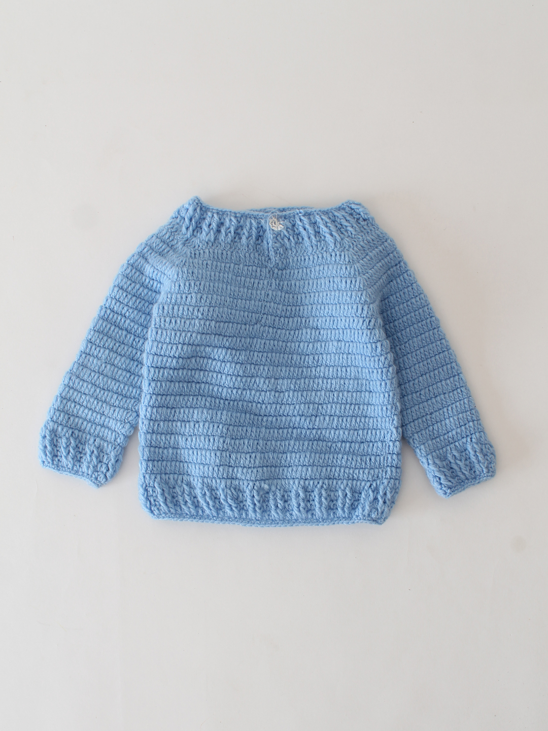 Woonie Crochet Rainbow Sweater-Blue