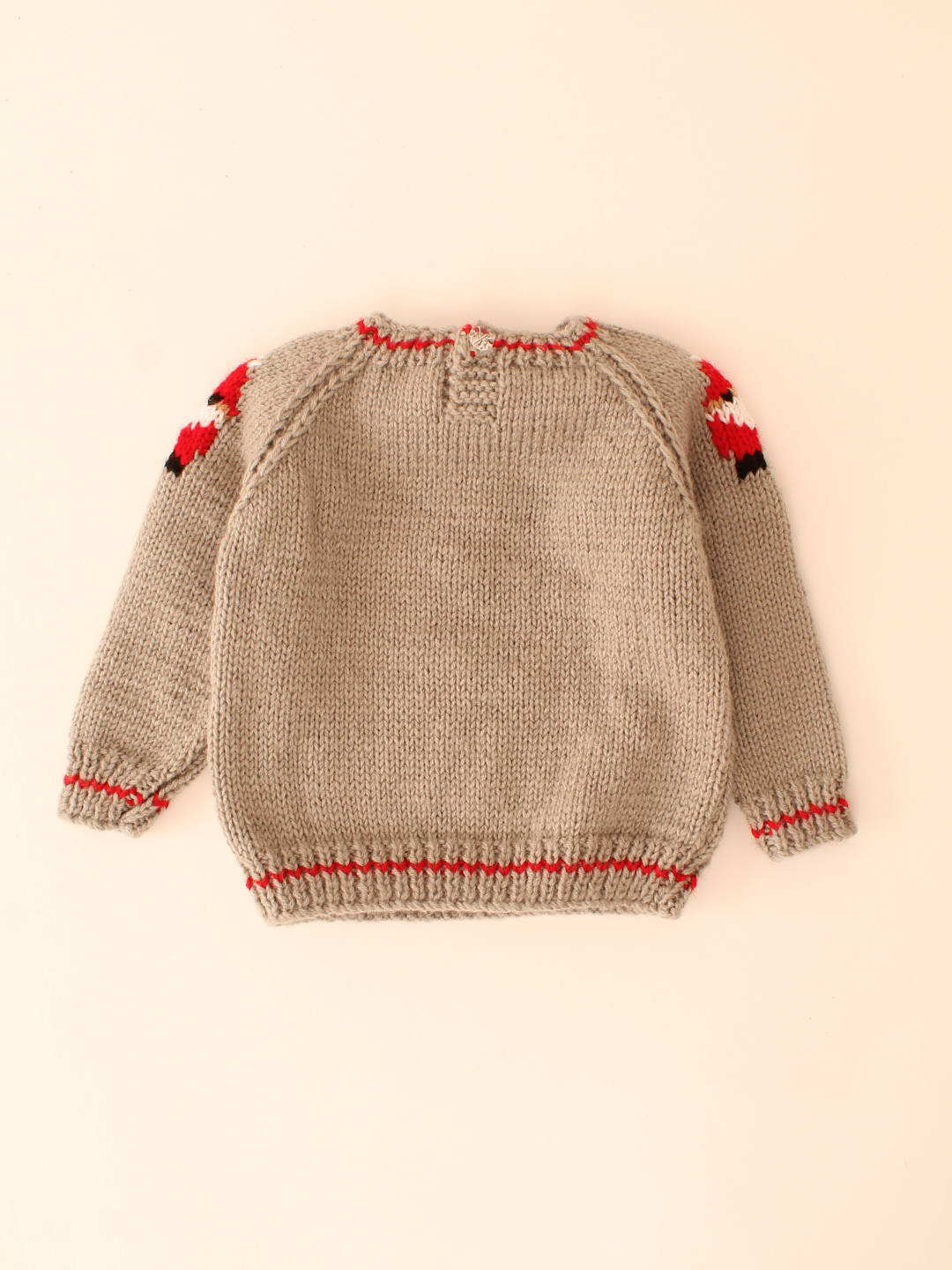 Woonie Handknitted Santa Design Christmas Pullover-Grey