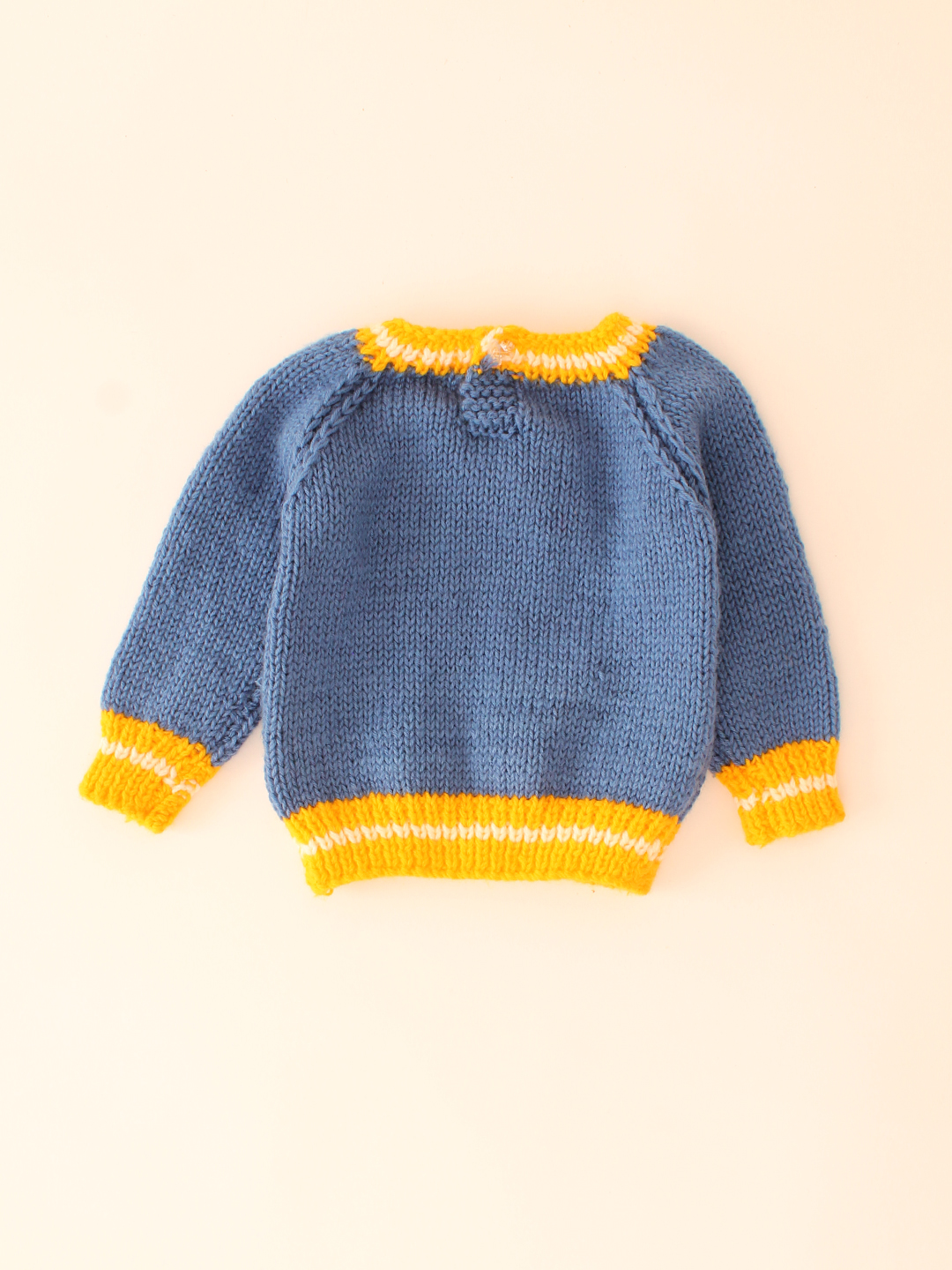 Woonie Handknitted Sun and Clouds Pullover-Blue