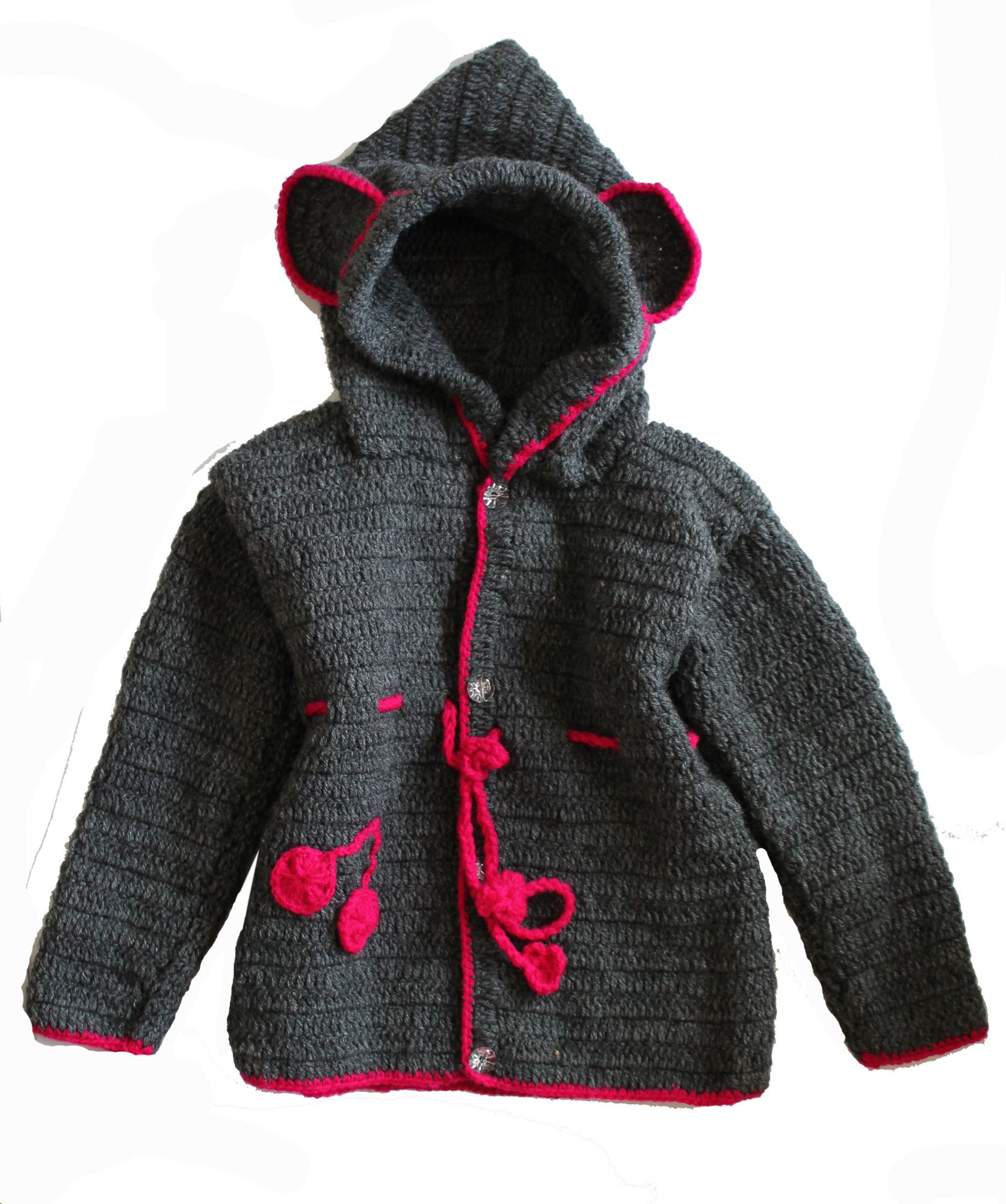 Woonie Handmade Cherry Applique Sweater for Kids