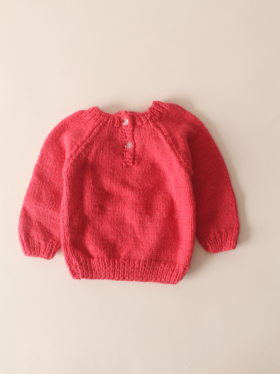 Woonie Handknitted Heart Applique Cardigan- Pink