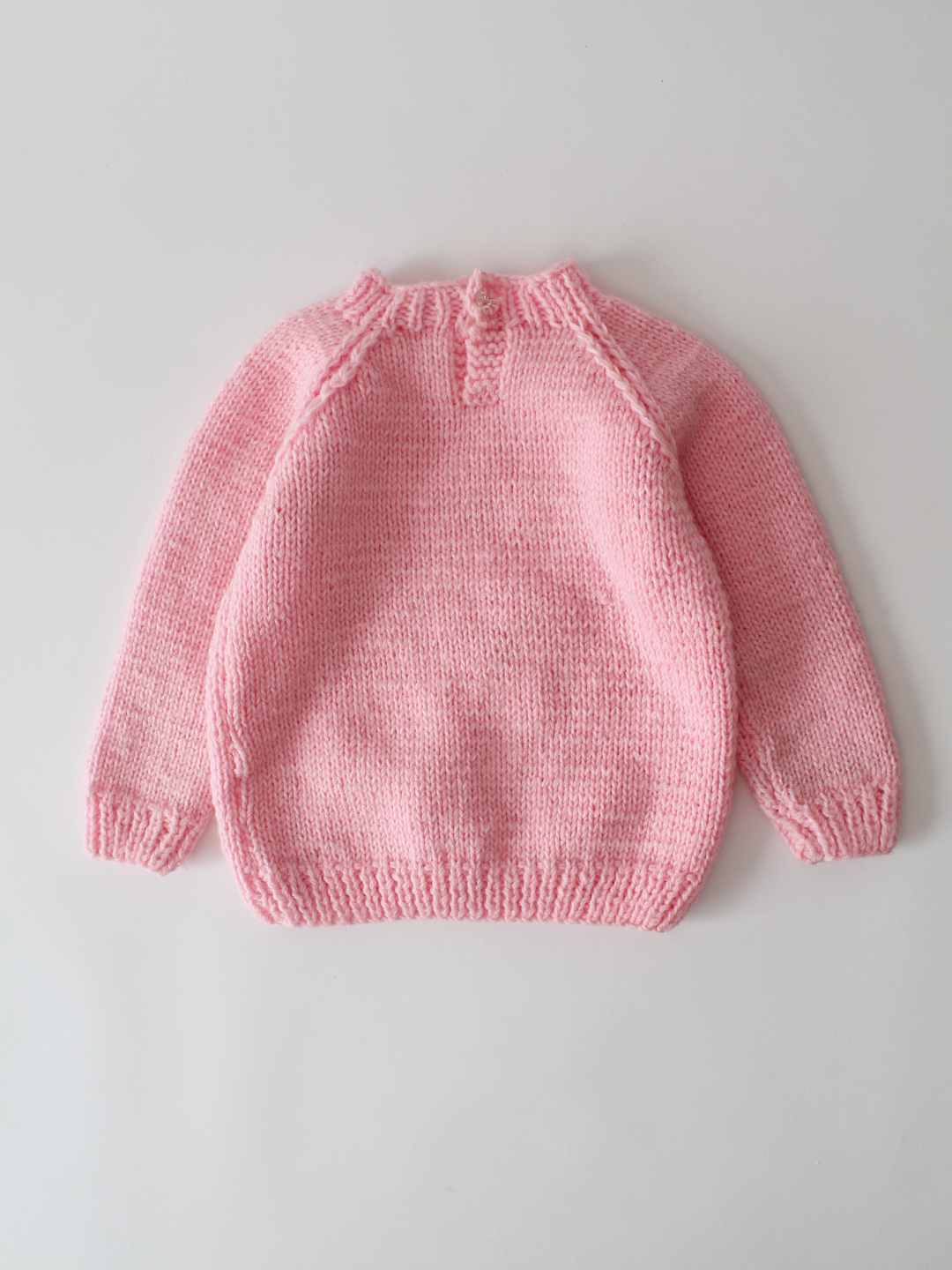 Woonie Handknitted Embroidered Cat Design Pullover-Pink