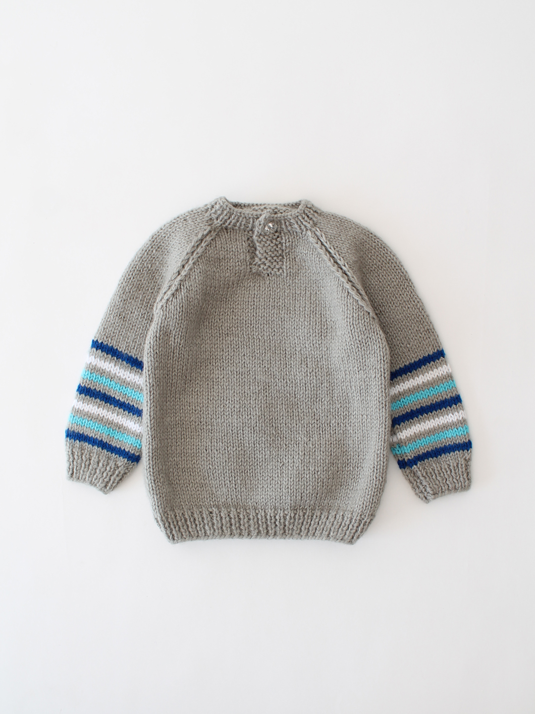 Woonie Handknitted Intarsia Owl Sweater - Grey