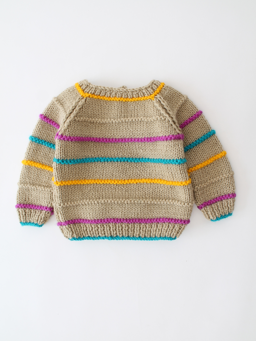 Woonie Handknitted Striped Sweater - Beige