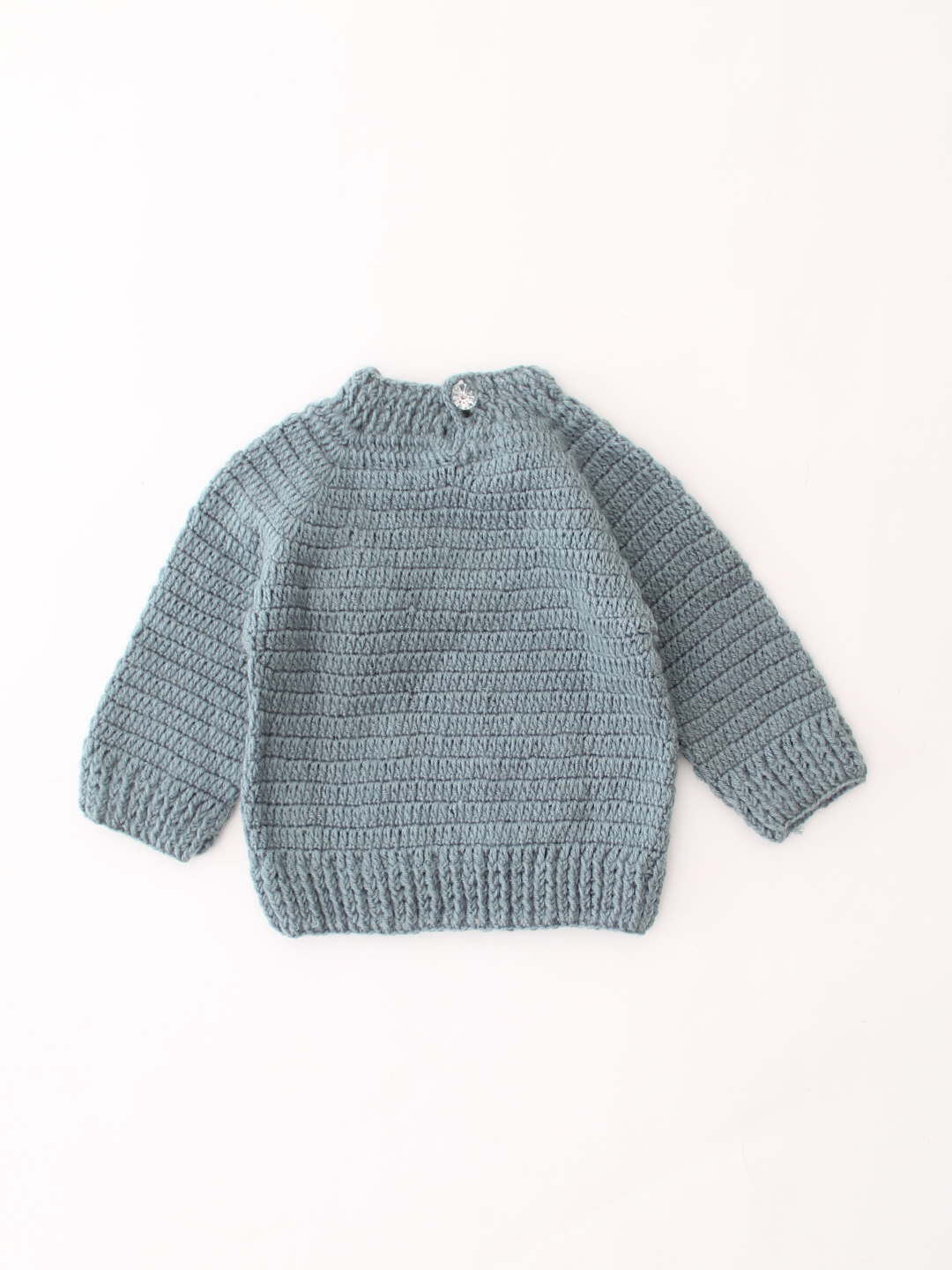 Woonie Crochet Star Applique Sweater - Grey