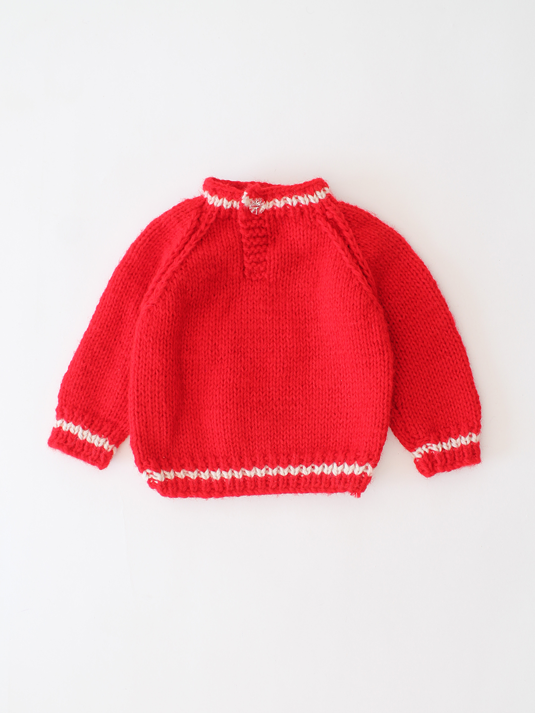 Woonie Handknitted Intarcia Bunny Design Sweater - Red