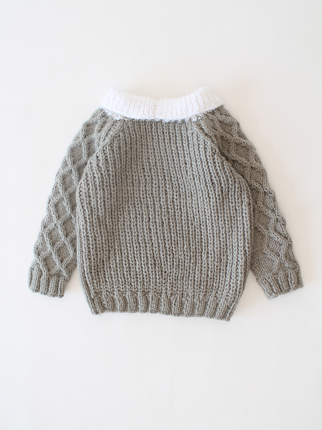 Woonie Handknitted Frill Detailed Sweater - Grey