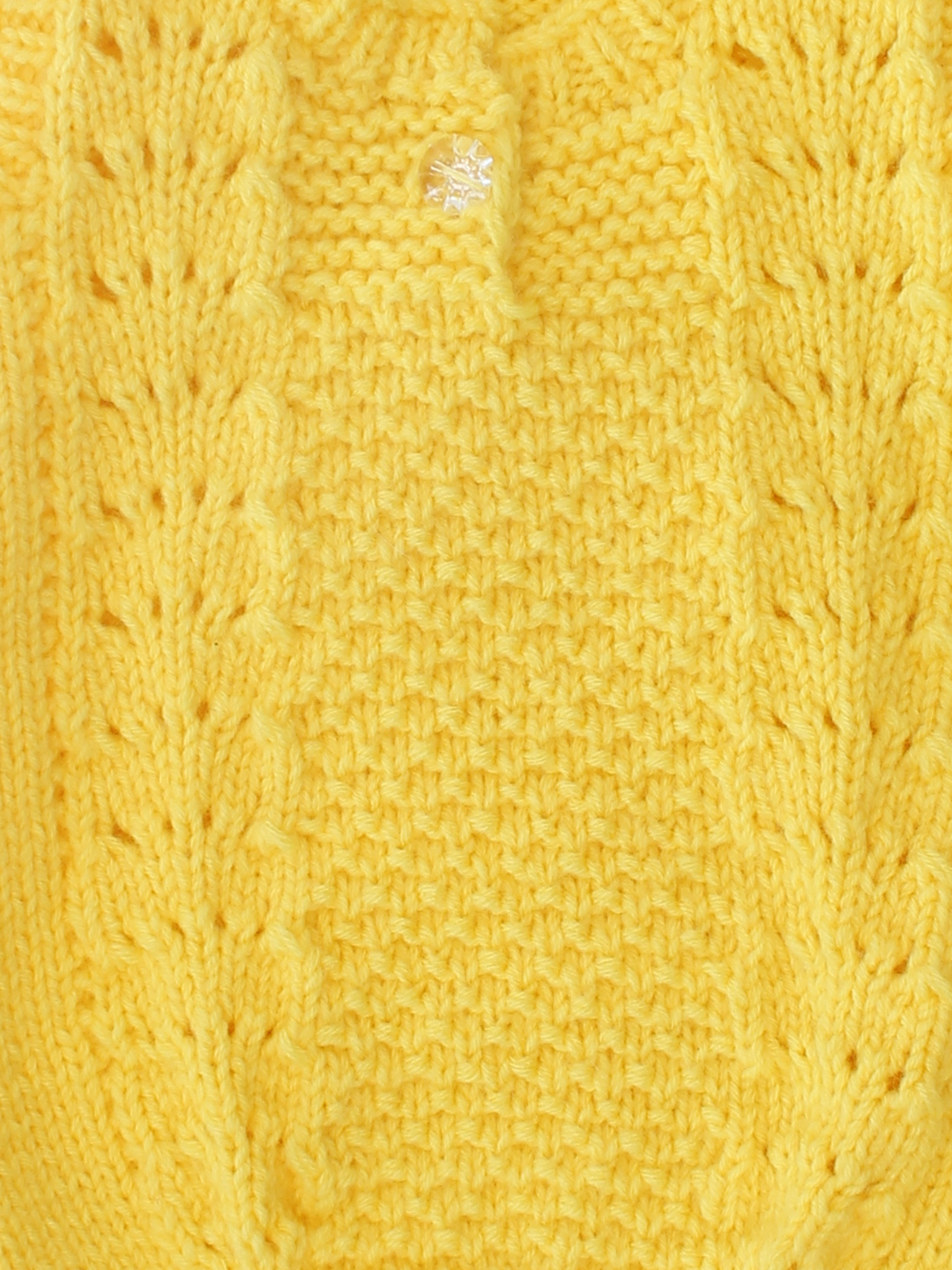 Woonie Handknitted Self Design Sweater Vest - Yellow