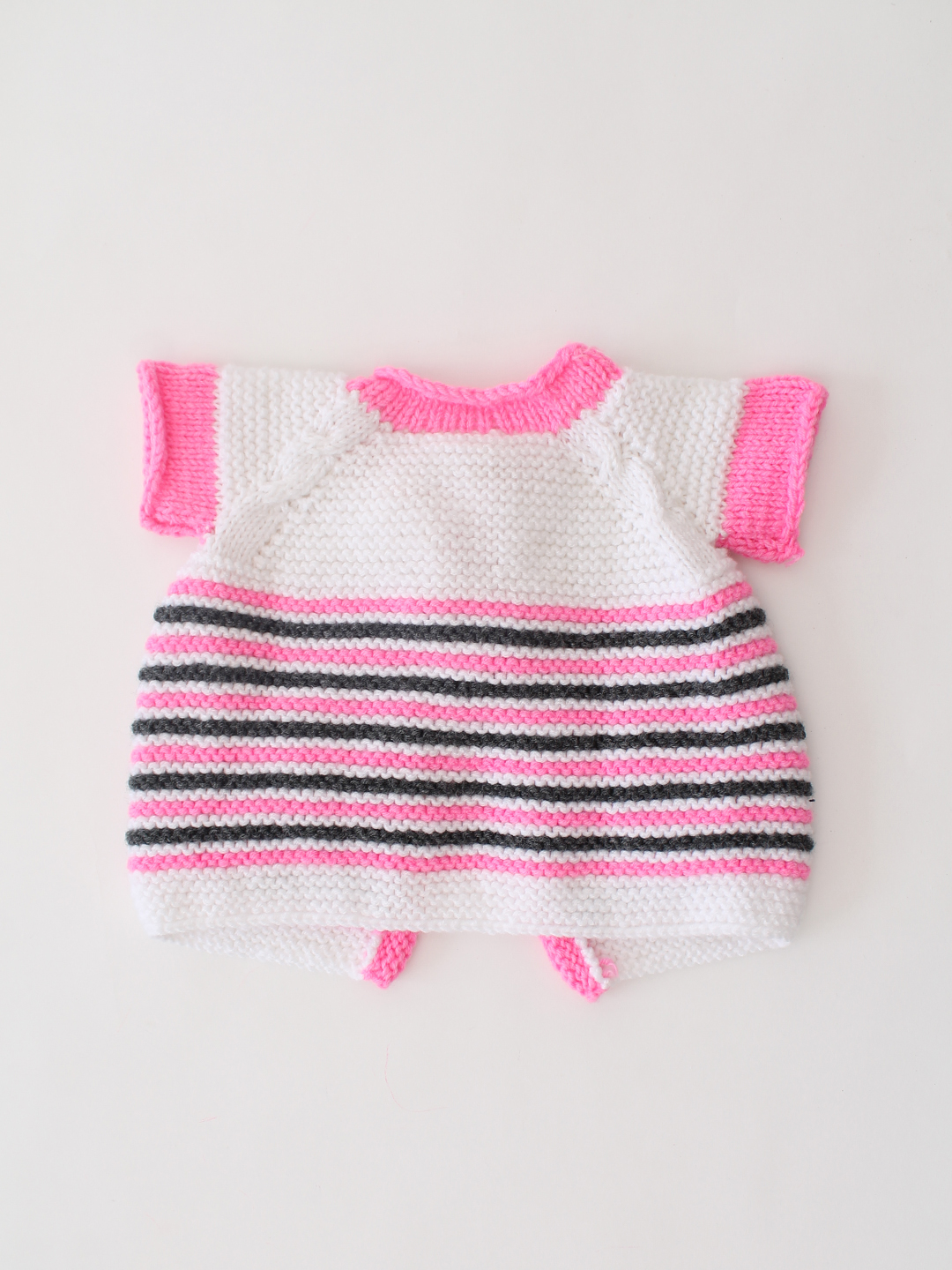 Woonie Handknitted Bear Applique Sweater Vest - Pink