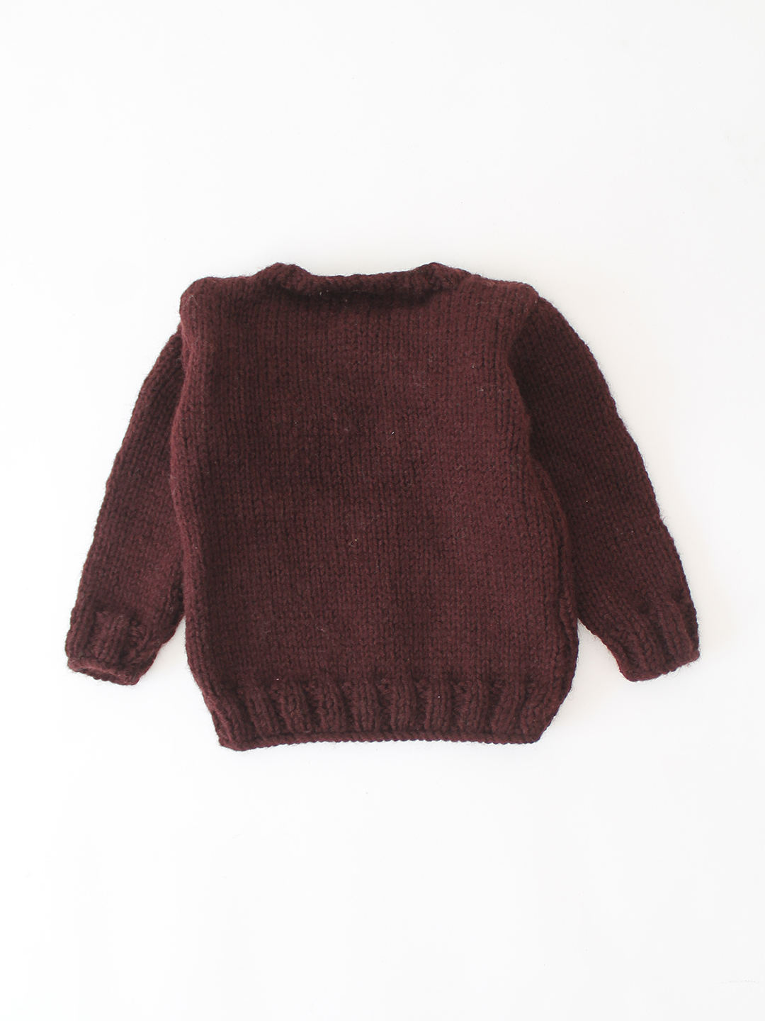 Woonie Handknitted Bee and Flower Embroidered Sweater - Brown