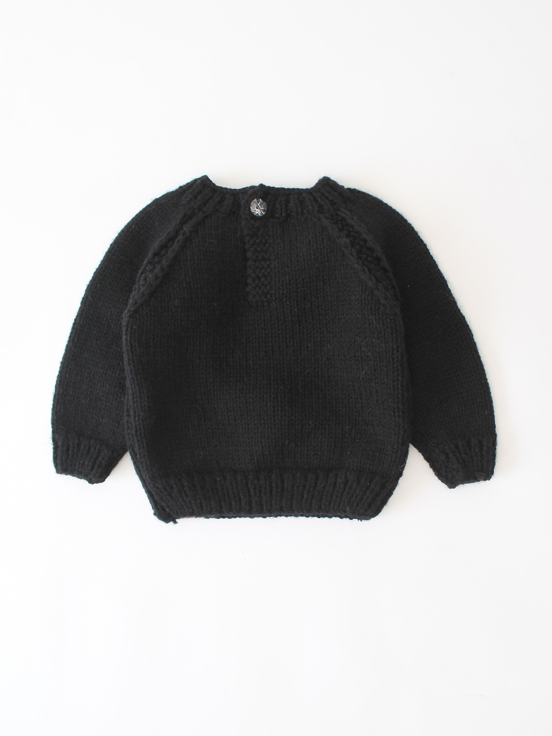 Woonie Handknitted Mushroom Embroidered Sweater - Black