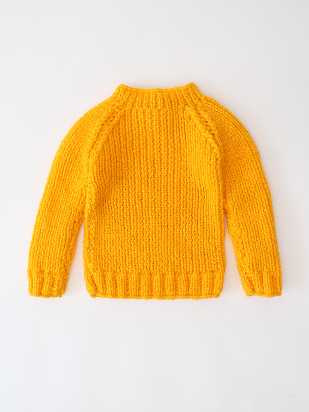 Woonie Handknitted Self Design Sweater - Yellow