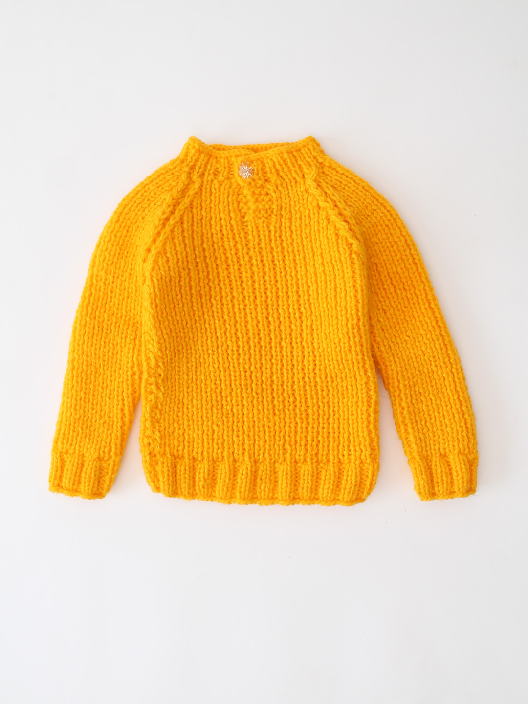 Woonie Handknitted Self Design Sweater - Yellow