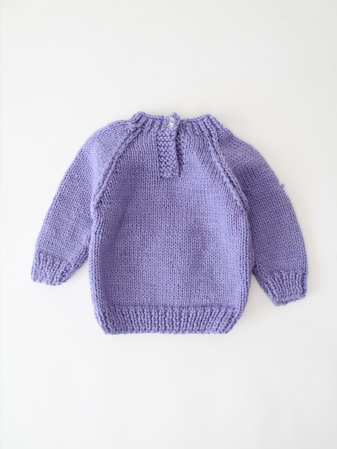 Woonie Handknitted Cute Text Embroidered Sweater - Purple