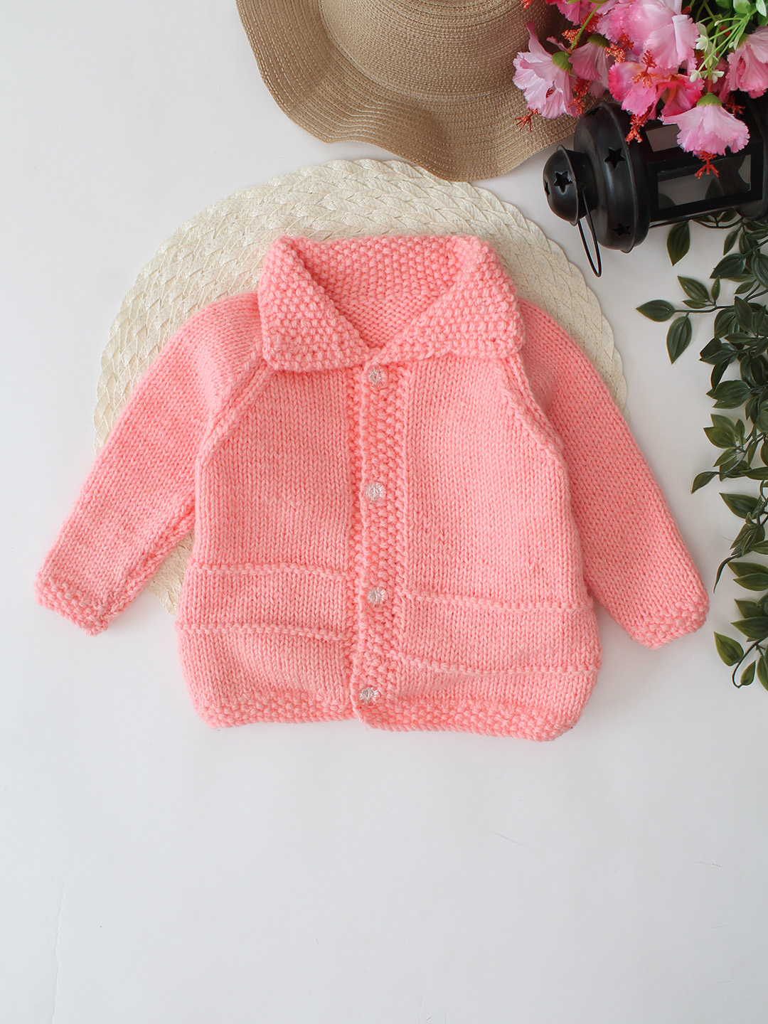 Woonie Handknitted Collar Detailed Sweater - Peach