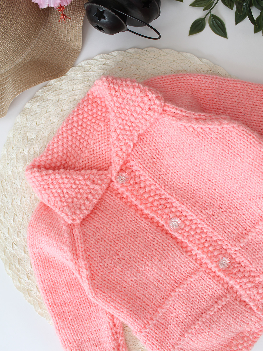 Woonie Handknitted Collar Detailed Sweater - Peach