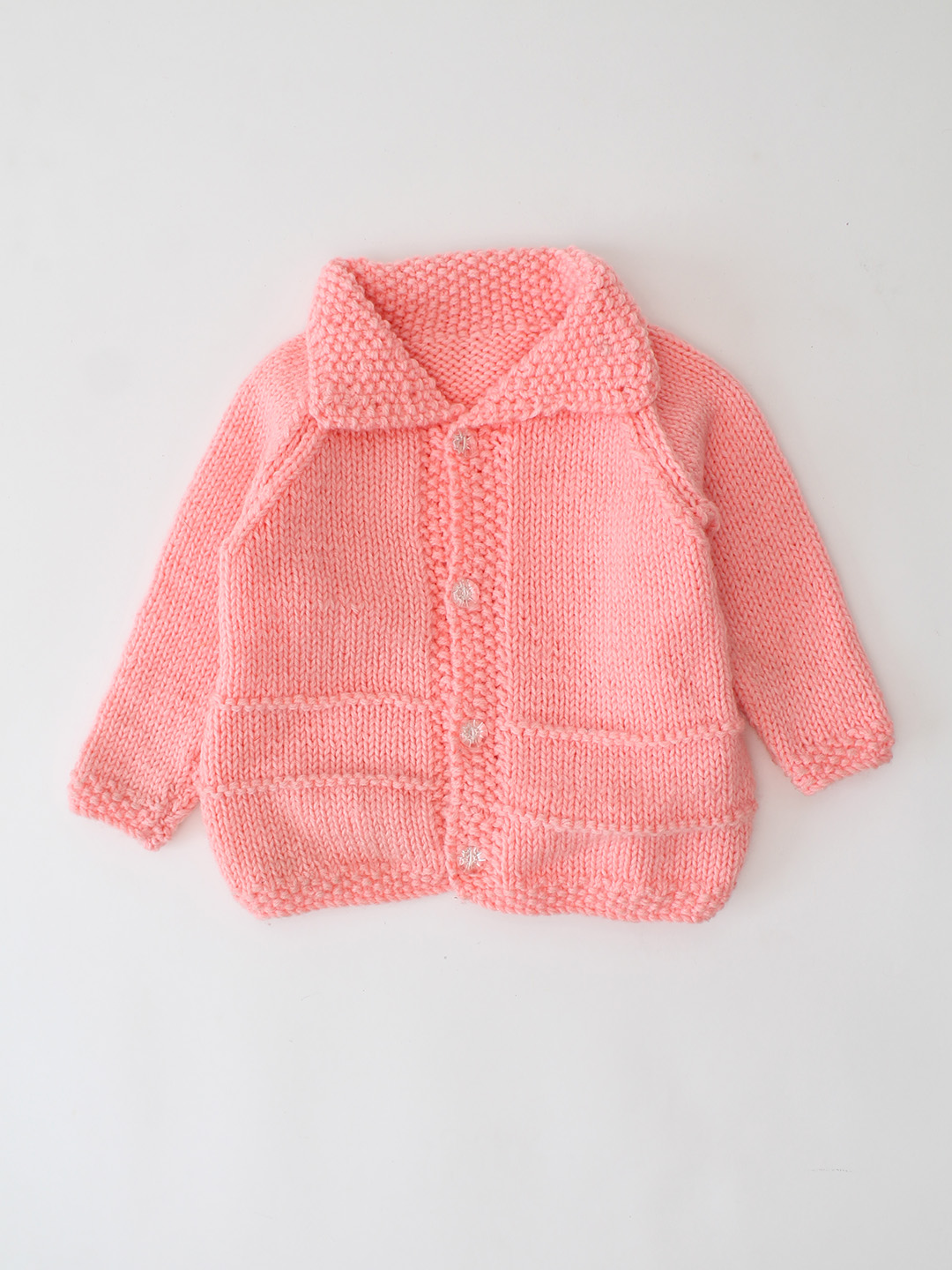 Woonie Handknitted Collar Detailed Sweater - Peach