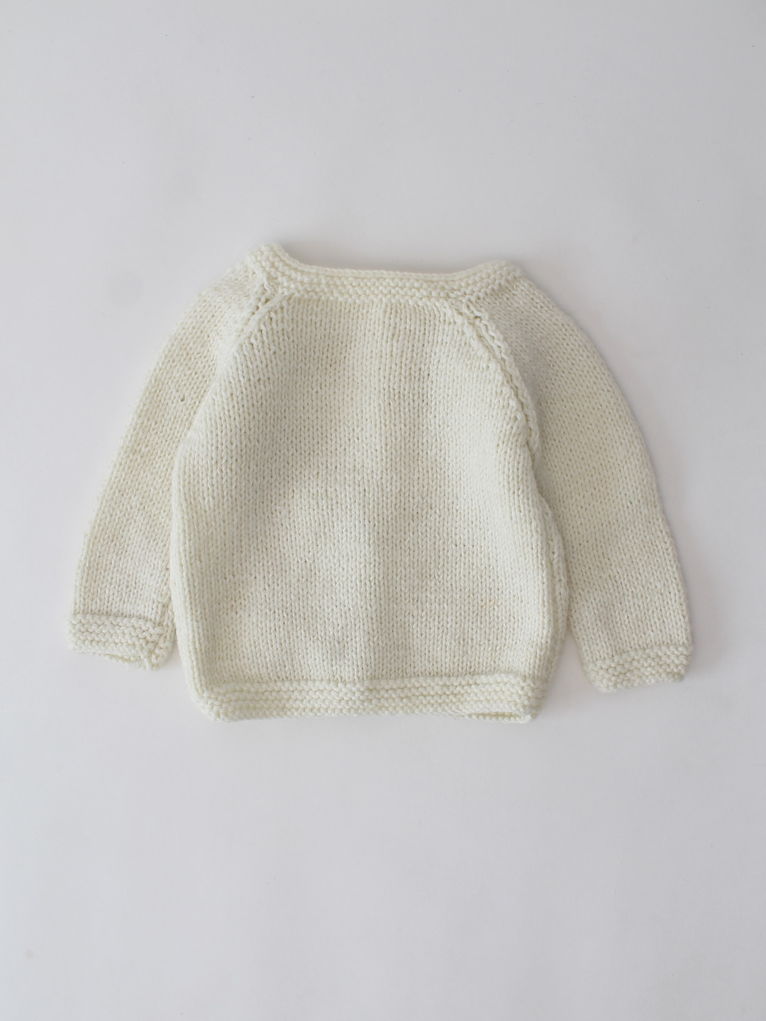 Woonie Handknitted Floral Applique Sweater - Cream