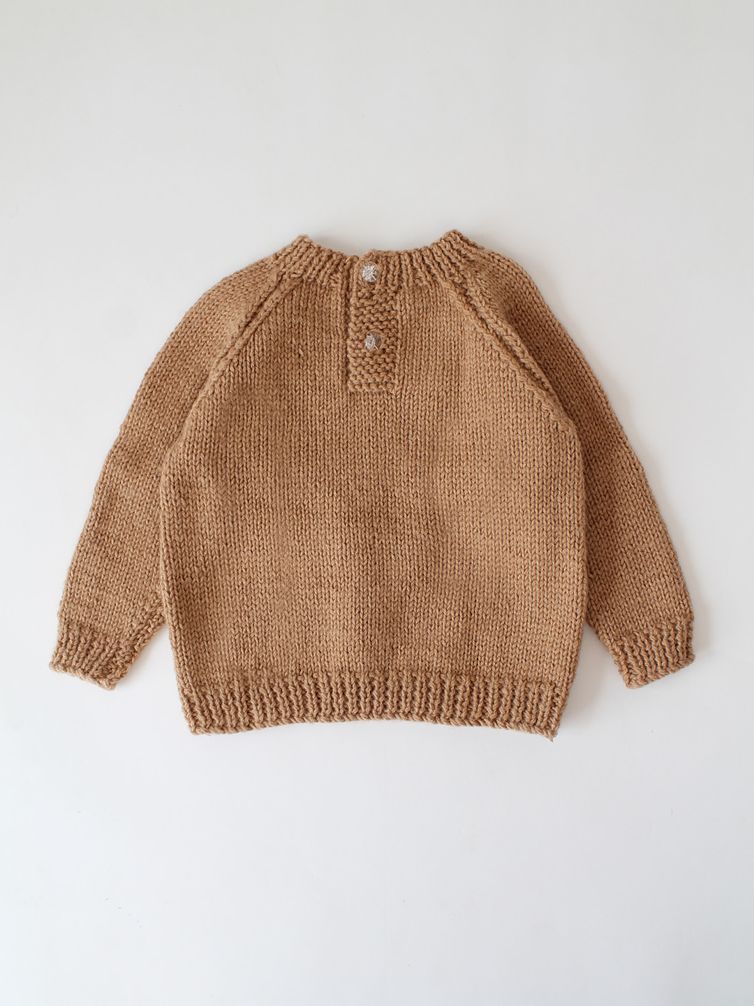 Woonie Handknitted tic-tac-toe Design Sweater - Beige