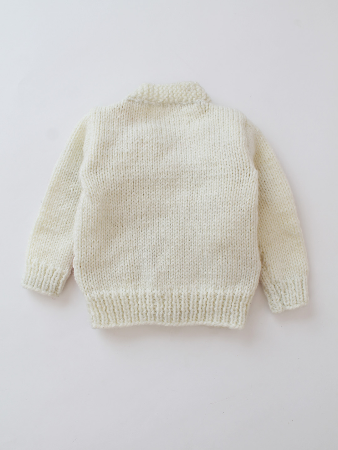 Woonie Handknitted Bow Applique Cardigan - Cream