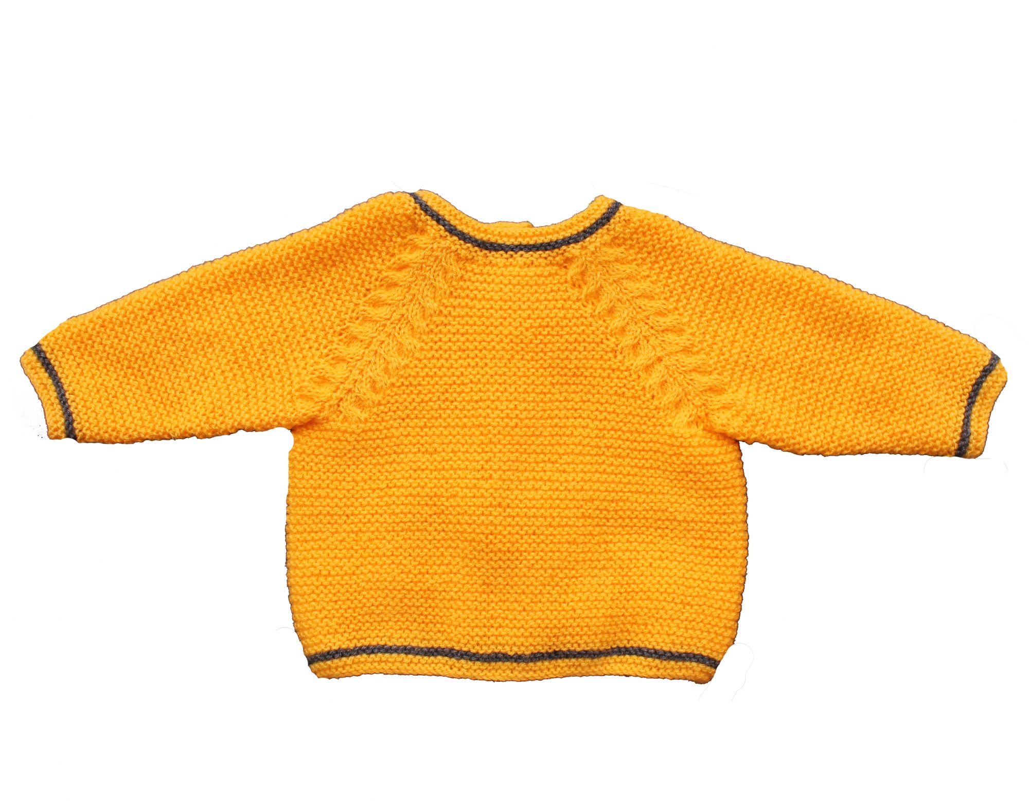 Woonie Handmade Yellow Sweater with Pocket for Kids