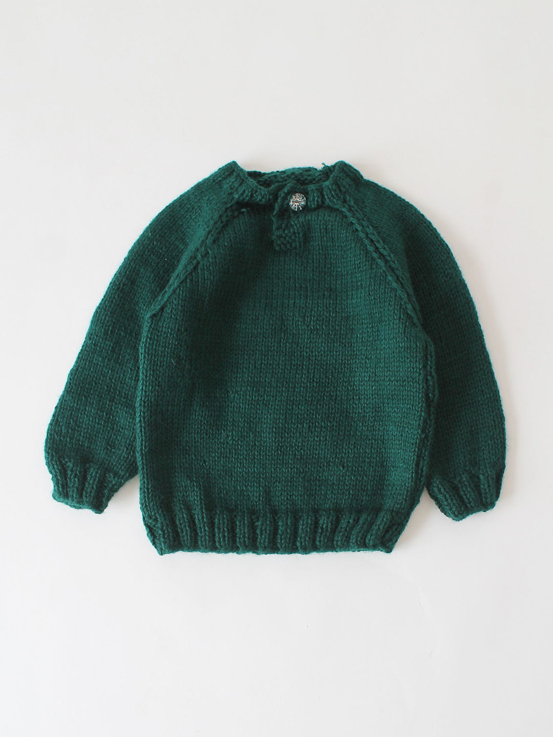 Woonie Handknitted One text Embroidered Sweater - Green