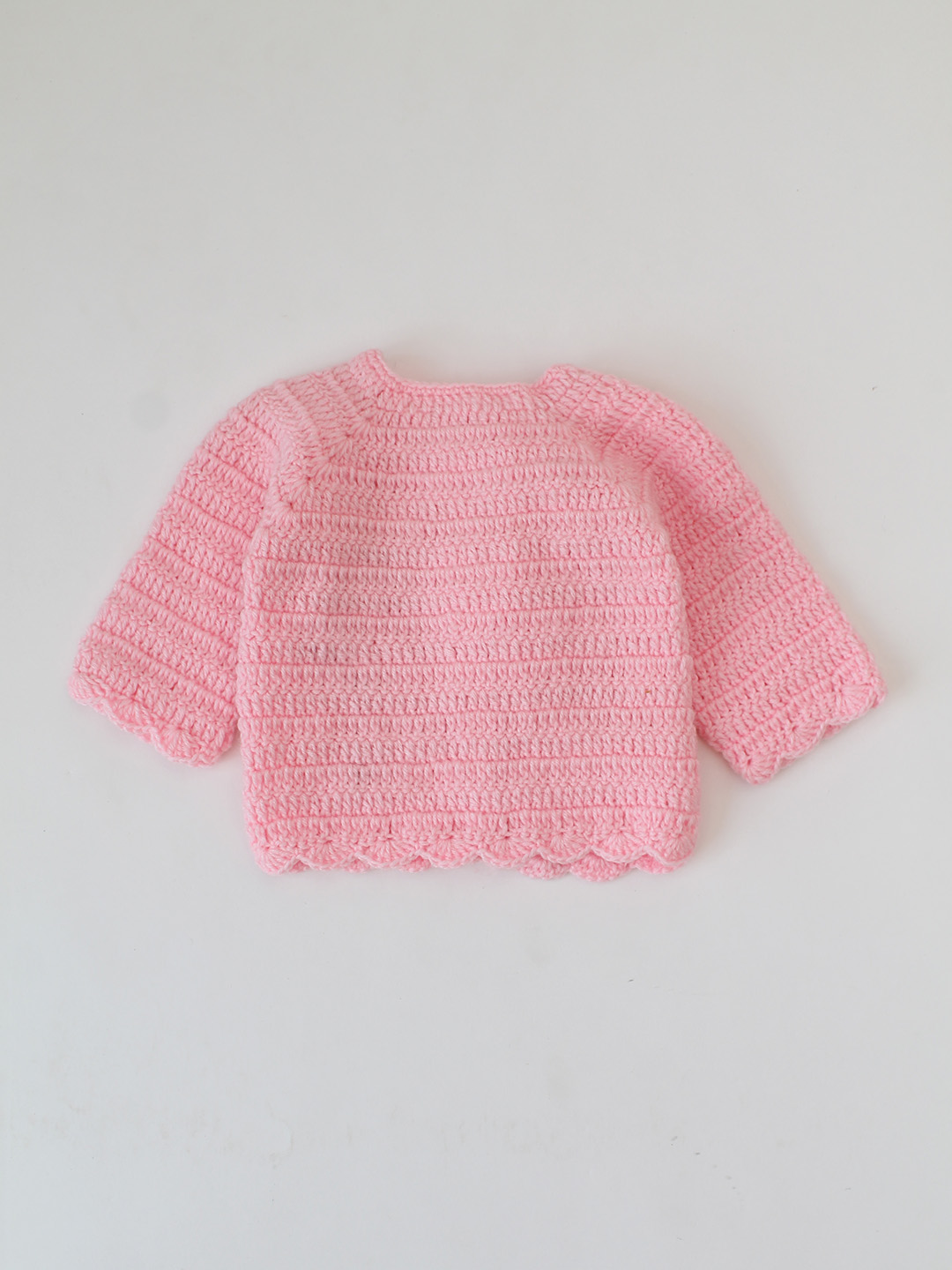 Woonie Crochet Garden Applique Cardigan - Pink