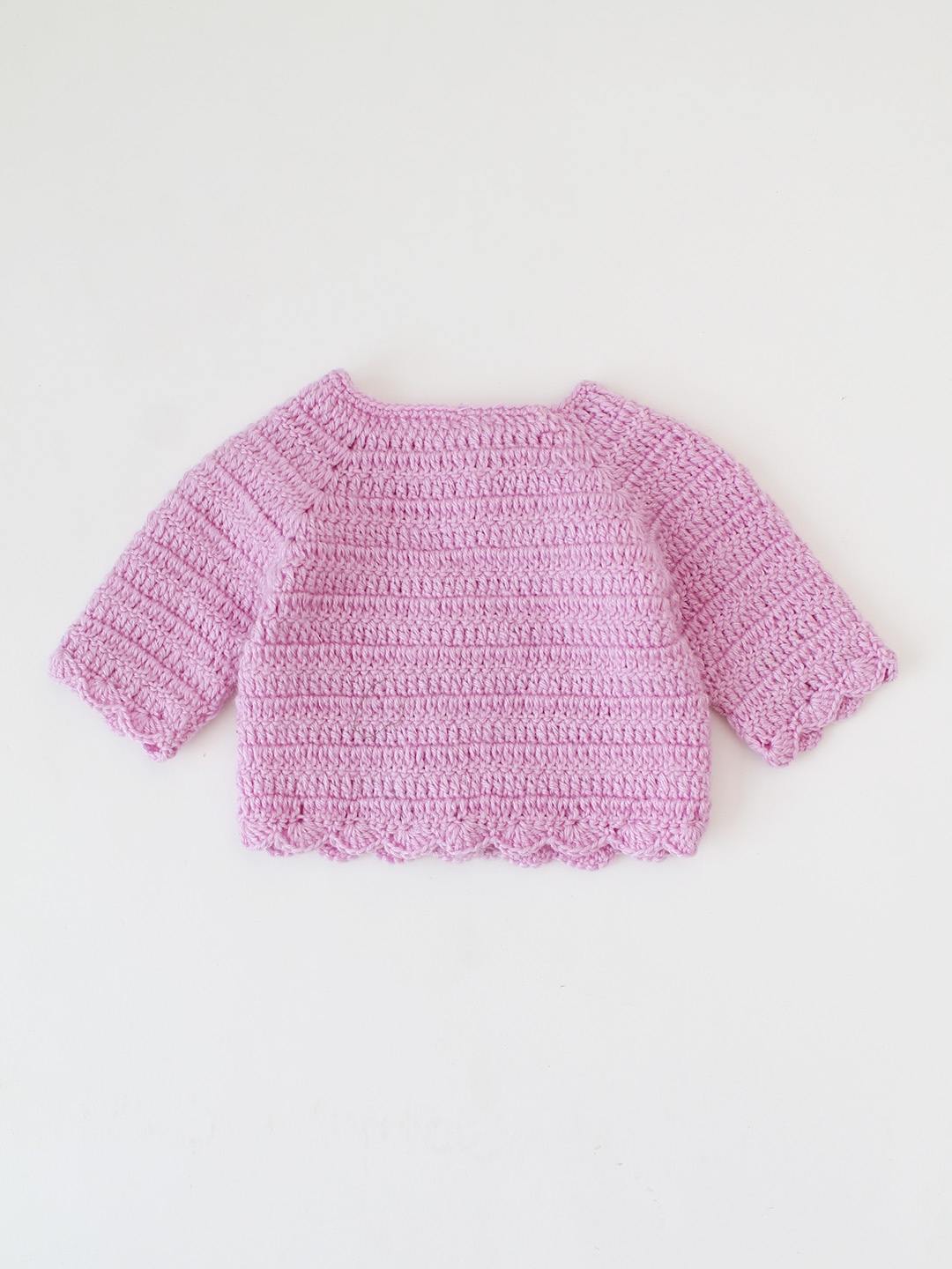 Woonie Crochet Garden Applique Cardigan - Lavender