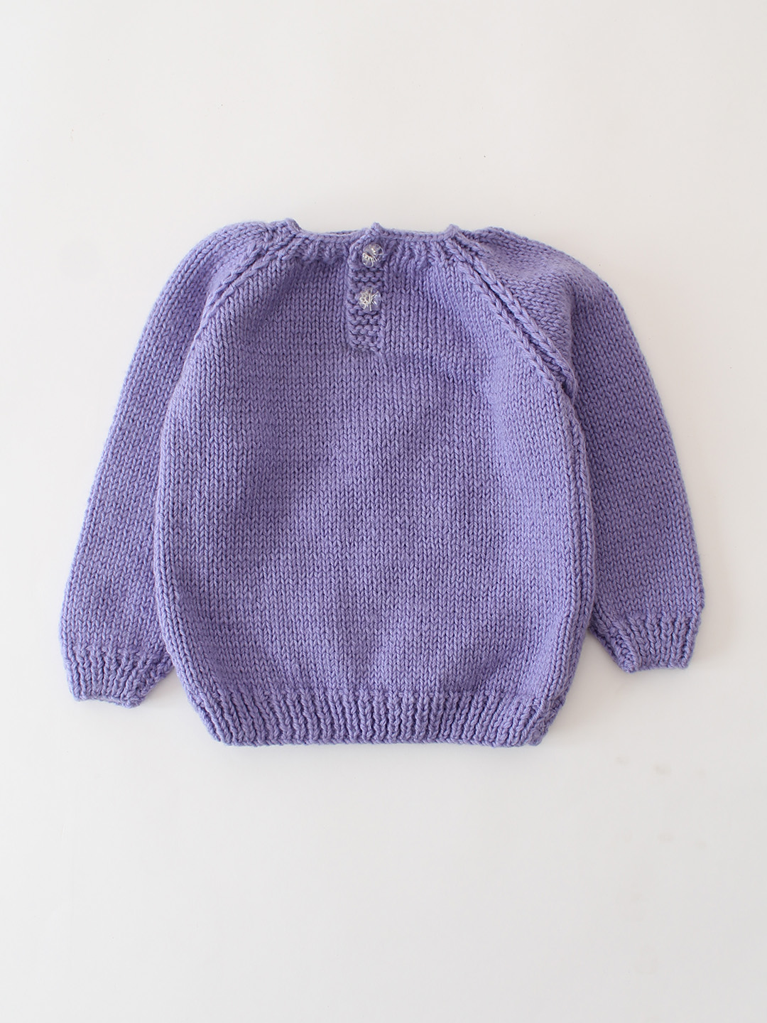 Woonie Handknitted Love Embroidered Pullover - Lavender