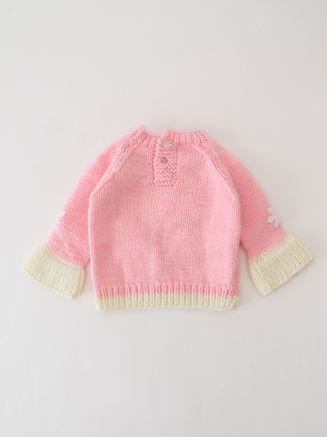 Woonie Handknitted One Text Embroidered Pullover - Pink